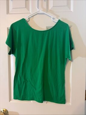 New York & Company Emerald Green Scoop Neck Short Sleeve Top